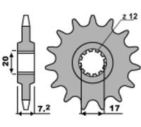 PBR Steel Standard Front Sprocket 600M - 420, size 10 mm