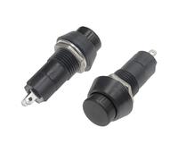 PBS-11A 12mm Self-locking Plastic Push Button Switch Latching Switchs 1A 250V AC 2PIN PBS-11B 1Pcs(Black,SELF LOCKING_1PCS)