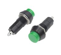 PBS-11A 12mm Self-locking Plastic Push Button Switch Latching Switchs 1A 250V AC 2PIN PBS-11B 1Pcs(Green,Self locking)