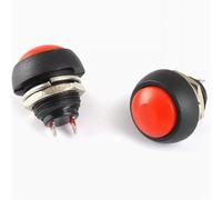 PBS-33B 12mm Push Button ON OFF Momentary Switch 2 Pin Power Reset 6Pcs(Red)