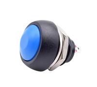 PBS-33B Mini Plastic Push Button Round Head ON OFF Momentary Switch 2 Pin 12mm Power Reset Non-locking 5/10pcs(Blue,5pcs)