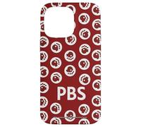 PBS Dark Red and White Repeating Logo Public Broadcasting Case for iPhone 14 Pro Max