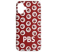 PBS Dark Red and White Repeating Logo Public Broadcasting Case for iPhone 16 Plus