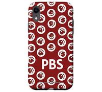 PBS Dark Red and White Repeating Logo Public Broadcasting Case for iPhone XR