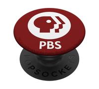 PBS Dark Red and White Retro Logo Public Broadcasting PopSockets Adhesive PopGrip