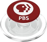PBS Dark Red and White Retro Logo Public Broadcasting PopSockets PopGrip for MagSafe