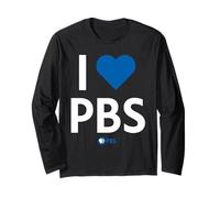 PBS I Heart PBS Support Public Broadcasting Modern Type Long Sleeve T-Shirt