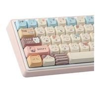 PBT Cute Sea Salt Cat Keycaps - 142 Keys, Mao Profile, Dye-Sublimation, Custom for Cherry & Gateron MX Switches Mechanical Keyboards