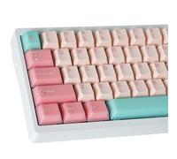 PBT Double Shot Keycaps,163 Keys Pink Translucent Minimalist Style Cute Circus Keycap Dye Sublimation Custom Keycaps for Cherry Gateron MX Swithes ISO/ANSI Layout Mechanical Keyboards