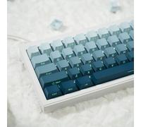 PBT Double Shot Keycaps, Blue Gradient Side Printed, Backlit, Shine Through, 136 Keys Cherry Profile Set for Mechanical Keyboard 61/64/84/87/104/108 (Blue)