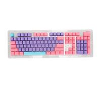 PBT Keyboard Keycaps, 108 - Key Mechanical Keyboard Keycaps, Two - Color Injection Molding Light Transmitting OEM Height DIY Keycaps for Gaming and Custom Mechanical (Purple Pink Blue)