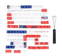 PBT Keycaps 134 Key English Set with Animal Pattern, Universal Mechanical Keyboard Keycaps, Sublimation Printed Oil Resistant PBT Keycap Set for Gaming and Typing