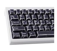 PBT Keycaps,136 Keys Japanese Manga Black Keycaps, Minimalist Retro Style Cherry Profile Dye-Sublimation Custom Keycap for Cherry Gateron MX Swithes ISO/ANSI UK Layout Mechanical Keyboards