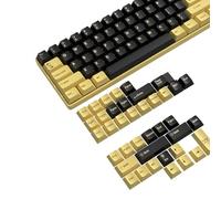 PBT Keycaps Cherry Profile Double-Shot Full Keycap Set for ANSI Mechanical Keyboards.Supports Cherry/Gateron/Kailh/Akko MX Switches.Keycaps Only,with Key Puller-Gilt black(144 keys)