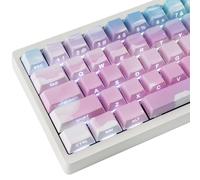 PBT Keycaps - Double Shot Side Printed Gradient Pink Blue Keycap,135 Keys Shine Through Cute Keycaps, Cherry Profile Custom Keycap for Cherry MX Switches Mechanical Keyboards