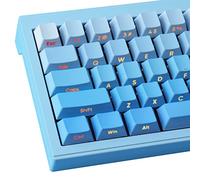 PBT Keycaps - Gradient Blue Keycaps, Side Engraving Keycap Set, Double Shot Shine Through Keycaps, Cherry Profile, 135 Keys, Five Side DYE-Sub, Minimalist Style Custom Keycaps for Mechanical Keyboard
