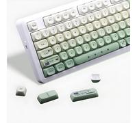 PBT Keycaps Smart Cube Theme Custom Keyboard Key caps 60 75 100%, 5 Side Dye Sublimation, 132 Keys Set for Cherry Gateron MX Switches, Gradient Green