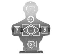 PBTMCD 5PCS Tactical Practice Equipment Steel Reset Target Set for CS Game Airsoft Paintball Training Half-Body Reaction Plates Impact Resistant Durable Metal Shooter Gear