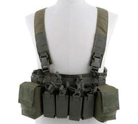 PBTMCD Chest Rig Tactical Airsoft Vest For Shooting Wargame Paintball Military Hunting, Modular Harness. With 5.56 9mm Magazine Pouches And Storage Bag(Green)