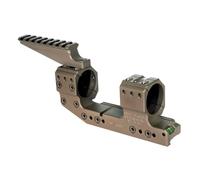 PBTMCD Dual Ring Scope Cantilever QD Mount & Top Extend Rail Base Mounting Set Combo With Integrate Bubble Levels & 10-Degree Wedge(Offset 1.54" 34mm Tan)