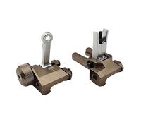 PBTMCD Flip Up Fold Front And Rear Metal Iron Sights Set For 20mm Rail, Rapid Transition Backup, Left Right Adjustable