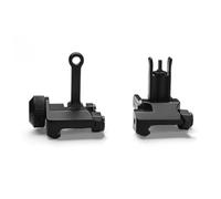 PBTMCD Flip-Up Front And Rear Iron Sights Set - Rapid Transition Backup Metal With Ambidextrous Rotation For 20mm Picatinny Rail(KAC300)