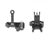 PBTMCD Flip-Up Front & Rear Iron Sights Set - Left/Right Adjustable Backup For 20mm Picatinny Rail