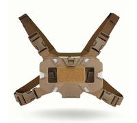 PBTMCD Fold Panel Chest Phone Mount For MOLLE Vests - Adjustable 4.7-6.7" Smartphone Holder(Tan)