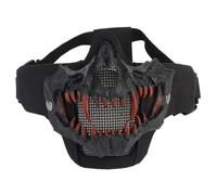 PBTMCD Foldable Mesh Skull Face Mask - Impact-Resistant Airsoft & Paintball Masks With Nose Padding(BK-01)