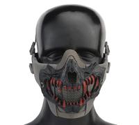 PBTMCD Foldable Mesh Skull Face Mask - Impact-Resistant Airsoft & Paintball Masks With Nose Padding(WG-01)