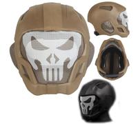 PBTMCD Lightweight Full Protection Helmet With Breathable Steel Mesh And Adjustable Fit, For Tactics Cycling Movie Cosplay(T)