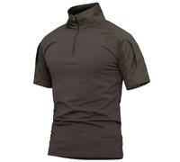 PBTMCD Men's Quick-Dry Short Sleeve Tactical Shirt With 1/4 Zip, Rip-Stop Fabric For Outdoor Training And Golf(Army Green,XS)