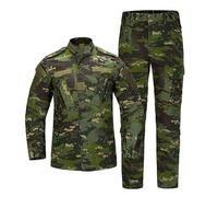 PBTMCD Men's Tactical Training Suit Set: Windproof Camo Jacket & Pants With Cargo Pockets For Outdoor Drills And Hunting(20#,3X-Large)