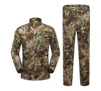 PBTMCD Men's Tactical Training Suit Set: Windproof Camo Jacket & Pants With Cargo Pockets For Outdoor Drills And Hunting(5#,3X-Large)