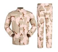 PBTMCD Men's Tactical Training Suit Set: Windproof Camo Jacket & Pants With Cargo Pockets For Outdoor Drills And Hunting(1#,3X-Large)