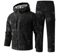 PBTMCD Men's Winter Camouflage Jacket Pants Set Graphene Lined Windproof Waterproof Warm For Hunting Work Cold(2#,XL)