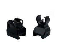 PBTMCD Metal Flip-Up Iron Sights Set - Front & Rear Backup For Picatinny Weaver Rail Clear Optics Quick Deployment(Diopter Scope Black)