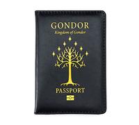 PBTMCD Novelty Passport Protector Holder Cover, Vaccine ID Card Leather Case Holder Combo Travel Accessories, Mens Gift for Father, Husband, Boyfriend Vikings Wallet Gift,Kingdom of Mordor