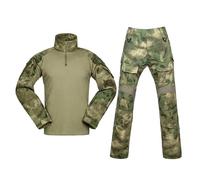 PBTMCD Tactical Camouflage Uniform Set With 16 Pockets For Airsoft Hunting And Combat Training(A-tacs Fg,XXL)