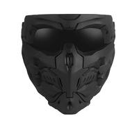 PBTMCD Tactical Cs Skull Face Mask With Magnetic Armor For Paintball Airsoft Halloween Cosplay - Adjustable Impact-Resistant Full Guard(Black)
