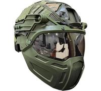 PBTMCD Tactical FAST Helmet Set With Mask Goggles & Cover - Adjustable For Airsoft Paintball Training(B)