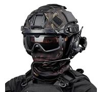 PBTMCD Tactical FAST Helmet Set With Mask Goggles Noise-Cancelling Headset & Cover For CS Paintball(F MIN)