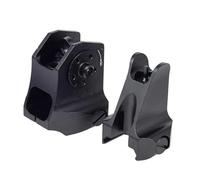 PBTMCD Tactical Fixed Front & Rear Aluminum Alloy Iron Sight Combo - D-Style Always-On Backup Sights For Picatinny/Weaver 20mm Rails(Black)