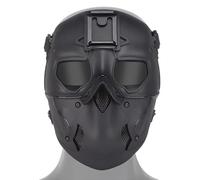 PBTMCD Tactical Full Face Mask With N-V-G Mount - Ventilated Airsoft Paintball Protection(BK)