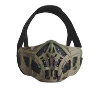 PBTMCD Tactical Half Face Mask For Airsoft & Halloween - Breathable Silicone With Helmet Mount(CP)