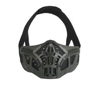 PBTMCD Tactical Half Face Mask For Airsoft & Halloween - Breathable Silicone With Helmet Mount(OD)