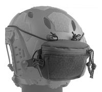 PBTMCD Tactical Helmet Pouch For Battery Box - Dual Zipper, Inner/Outer Hook & Loop, Cord Exit Hole(G)