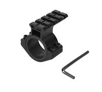 PBTMCD Tactical Scope Tube Clamp Mount, 25.4mm & 30mm Ring Adapter With 4 Slots Weaver Picatinny Rail On Top, For Flashlight, Optics