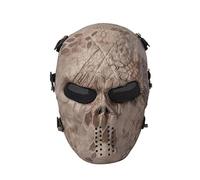 PBTMCD Tactical Skull Half Face Mask For Airsoft CS Game - High Impact Resistant TPU With Adjustable Quick Detach Headband & EVA Cushioning(Nomad)