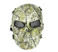 PBTMCD Tactical Skull Half Face Mask For Airsoft CS Game - High Impact Resistant TPU With Adjustable Quick Detach Headband & EVA Cushioning(Crushed Stone)